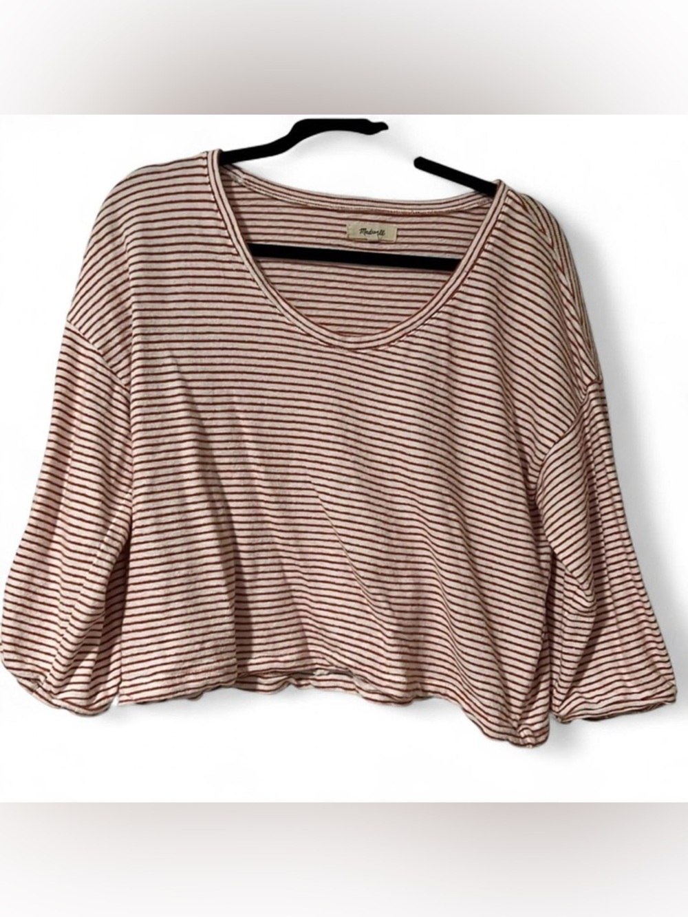 Madewell striped 3/4 sleeve top Size S